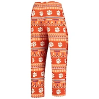 Concepts Sport Orange Clemson Tigers Ugly Sweater Knit Ensemble haut et pantalon à manches longues