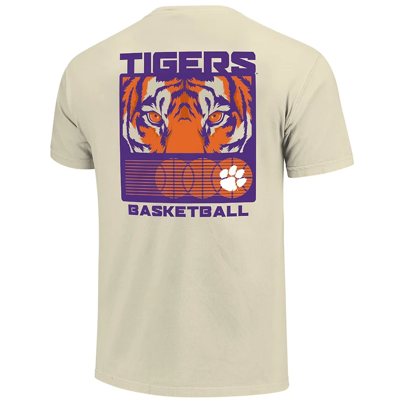 Couleurs confortables crème pour hommes Clemson Tigers Basketball Staredown