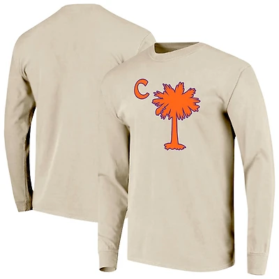 T-shirt à manches longues crème pour homme Clemson Tigers Comfort Colors Palmetto C