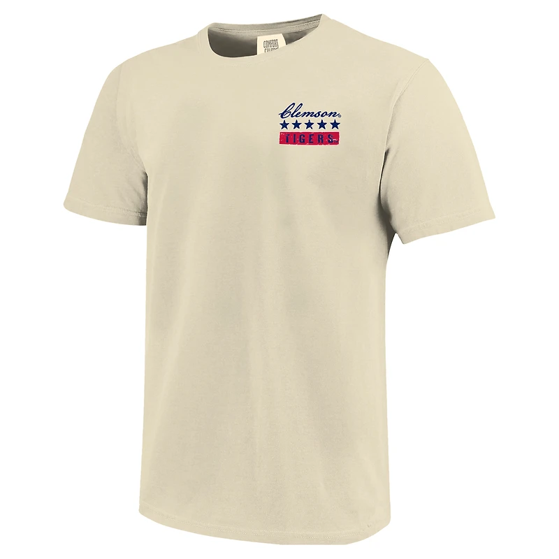 T-shirt crème pour homme Clemson Tigers avec la mascotte Oncle Sam