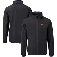 Veste zippée intégrale en tricot recyclé pour homme, modèle Cutter & Buck Black Clemson Tigers, grande taille