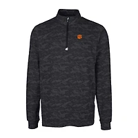 Pull-over extensible à fermeture éclair quart de tour pour homme, coupeur et buck, motif camouflage Traverse, Clemson Tigers, noir