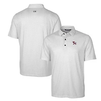 Polo extensible à imprimé double point Pike pour homme, couleur anthracite, avec logo de l'équipe principale des Clemson Tigers, Cutter & Buck