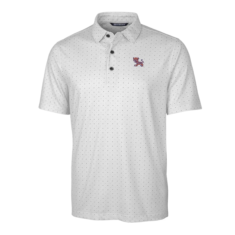 Polo extensible à imprimé double point Pike pour homme, couleur anthracite, avec logo de l'équipe principale des Clemson Tigers, Cutter & Buck
