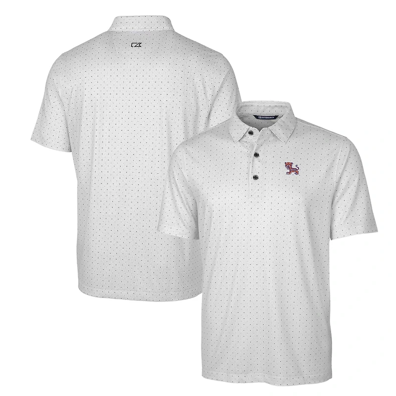 Polo extensible à imprimé double point Pike pour homme, couleur anthracite, avec logo de l'équipe principale des Clemson Tigers, Cutter & Buck