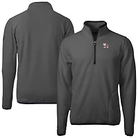 Veste pull-over à col zippé Cutter & Buck grise Clemson Tigers Cascade Eco Sherpa Fleece pour homme