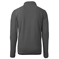 Men's Cutter & Buck Gray Clemson Tigers Cascade Eco Sherpa Fleece Quarter-Zip Pullover Jacket