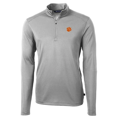 Veste zippée quart de tour en piqué écologique recyclé pour homme, coupeur et buck, gris, des Tigers Clemson