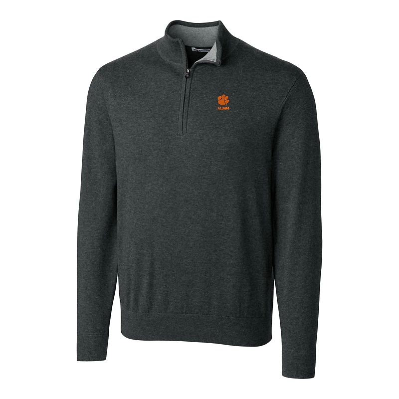 Pull-over zippé Lakemont Tri-Blend pour homme, couleur anthracite, avec logo des anciens Clemson Tigers, Cutter & Buck