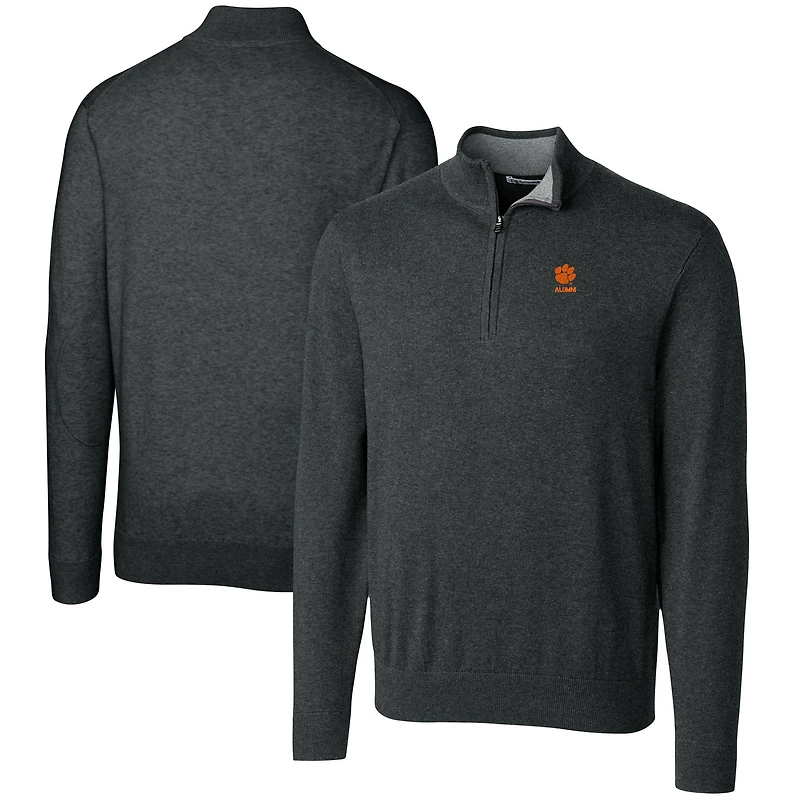 Pull-over zippé Lakemont Tri-Blend pour homme, couleur anthracite, avec logo des anciens Clemson Tigers, Cutter & Buck