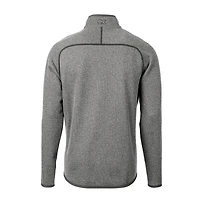 Men's Cutter & Buck Heather Gray Clemson Tigers Mainsail Sweater-Knit Big Tall Full-Zip Jacket