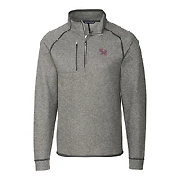 Pull-over demi-zippé en tricot gris chiné pour homme, Cutter & Buck, des Tigers de Clemson