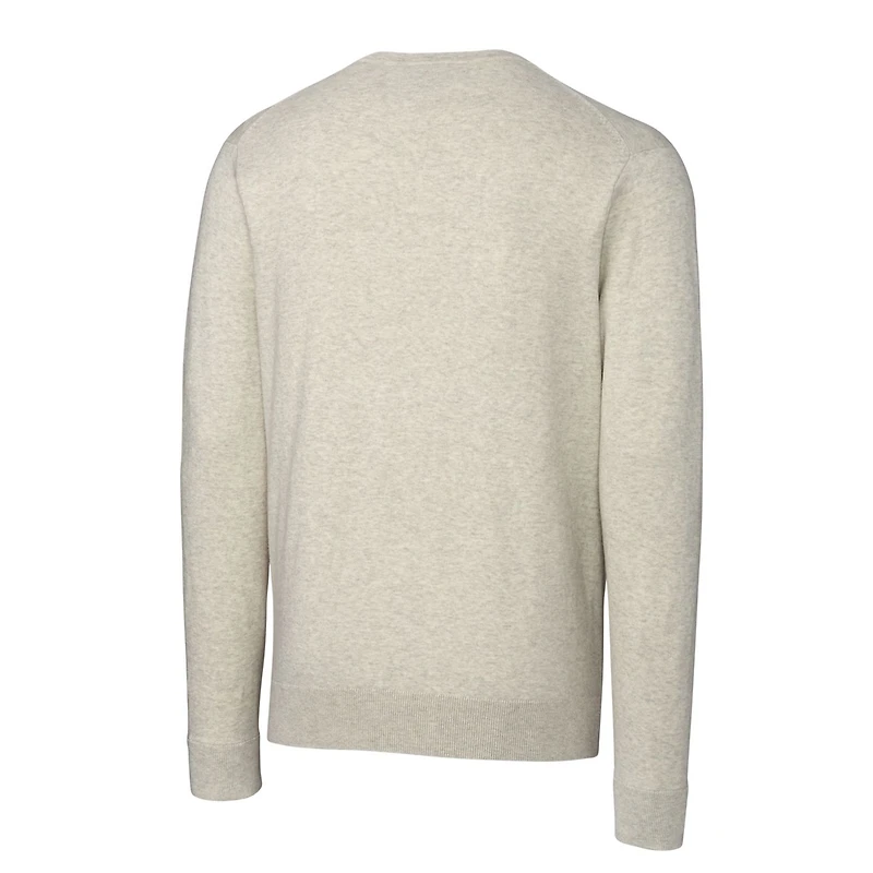 Pull à col en V pour homme Cutter & Buck Oatmeal Clemson Tigers Lakemont Tri-Blend, grande taille