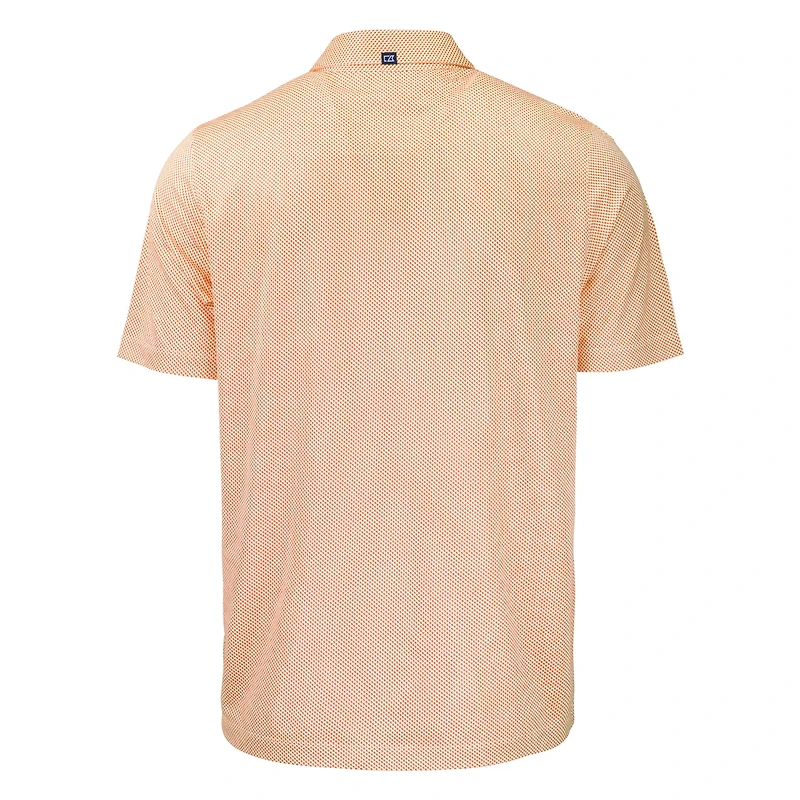 Polo extensible recyclé à imprimé Pike Eco Symmetry pour homme, orange/blanc, Cutter & Buck, des Tigers de Clemson