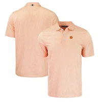 Men's Cutter & Buck Orange/White Clemson Tigers Pike Eco Symmetry Print Stretch Recycled Polo