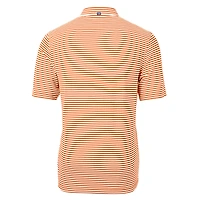 Polo recyclé à rayures écologiques et logo des anciens Clemson Tigers, orange, Cutter & Buck, pour homme