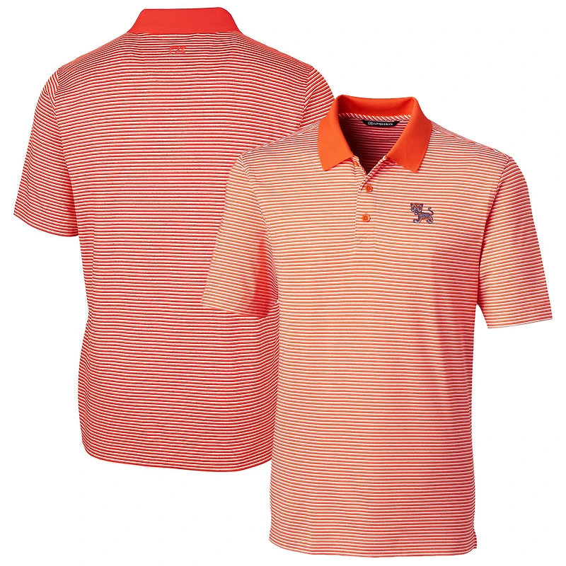 Polo extensible à rayures ton sur Forge pour homme, orange, Cutter & Buck, Clemson Tigers, grandes tailles
