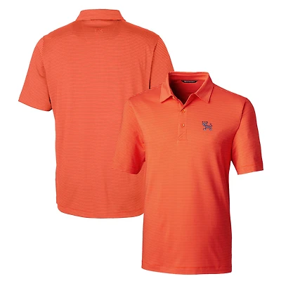 Polo extensible à rayures crayon Forge orange Cutter & Buck pour homme des Clemson Tigers