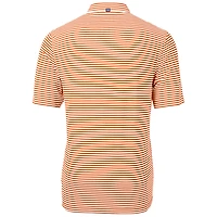 Men's Cutter & Buck Orange Clemson Tigers Throwback Logo Virtue Eco Pique Stripe Recycled Polo