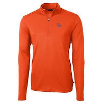 Men's Cutter & Buck Orange Clemson Tigers Virtue Eco Pique Recycled Quarter-Zip Pullover Top