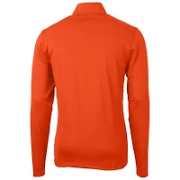 Men's Cutter & Buck Orange Clemson Tigers Virtue Eco Pique Recycled Quarter-Zip Pullover Top