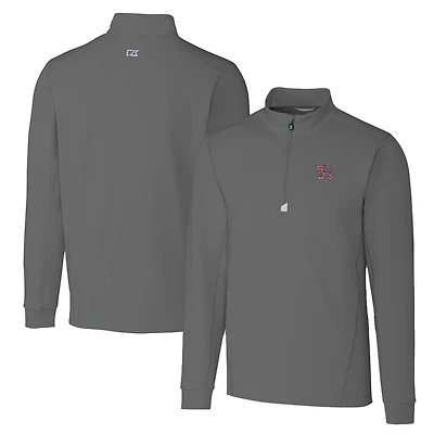 Men's Cutter & Buck Steel Clemson Tigers Big Tall Traverse Stretch Quarter-Zip Pullover Top