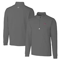 Men's Cutter & Buck Steel Clemson Tigers Big Tall Traverse Stretch Quarter-Zip Pullover Top