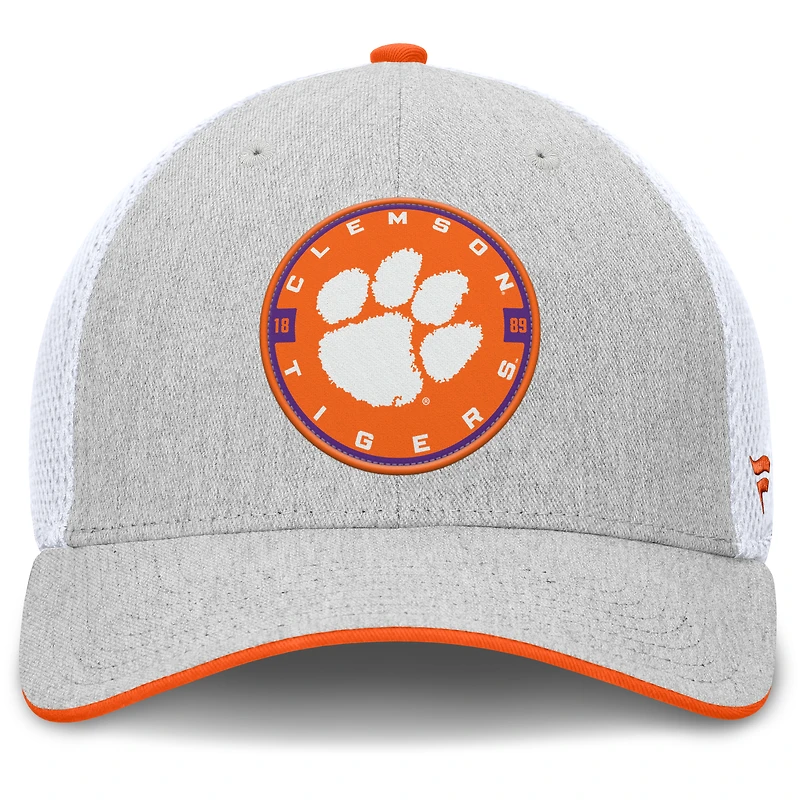 Casquette Trigger Flex gris chiné pour homme des Clemson Tigers