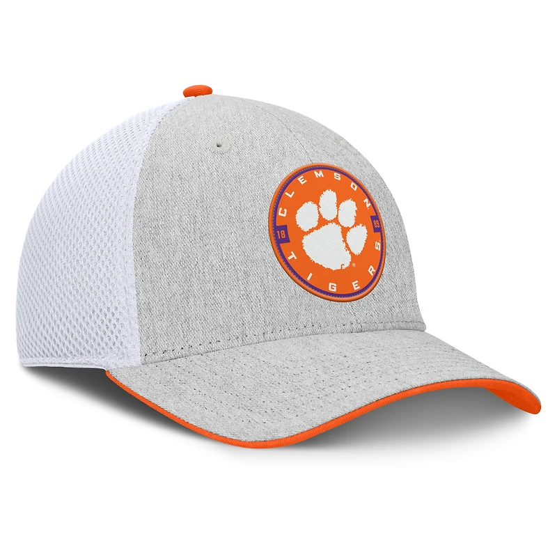 Casquette Trigger Flex gris chiné pour homme des Clemson Tigers
