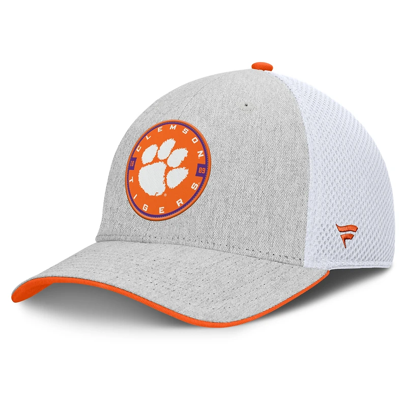 Casquette Trigger Flex gris chiné pour homme des Clemson Tigers