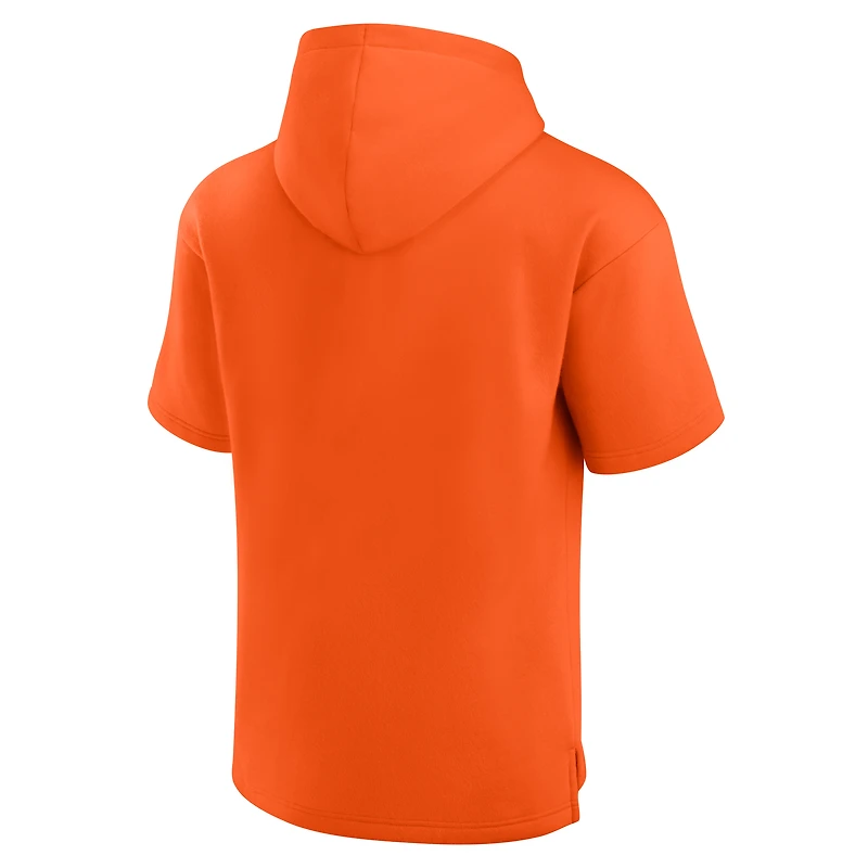 Men's Fanatics Orange Clemson Tigers Ready Short Sleeve Pullover Hoodie
