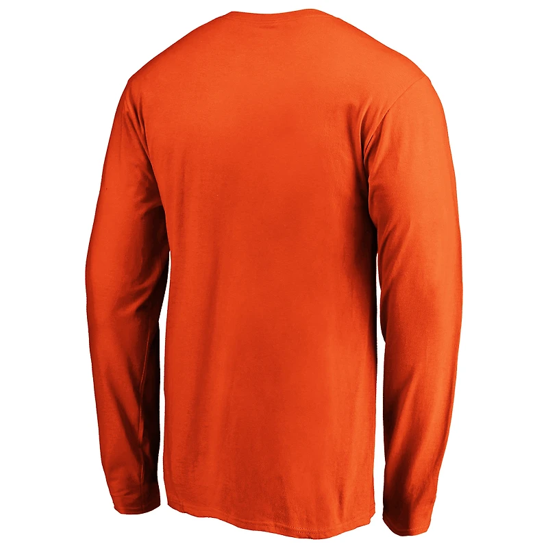 Men's Fanatics Orange Clemson Tigers Steady Long Sleeve T-Shirt