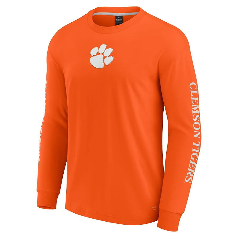 T-shirt à manches longues orange Clemson Tigers pour hommes Fanatics Strive