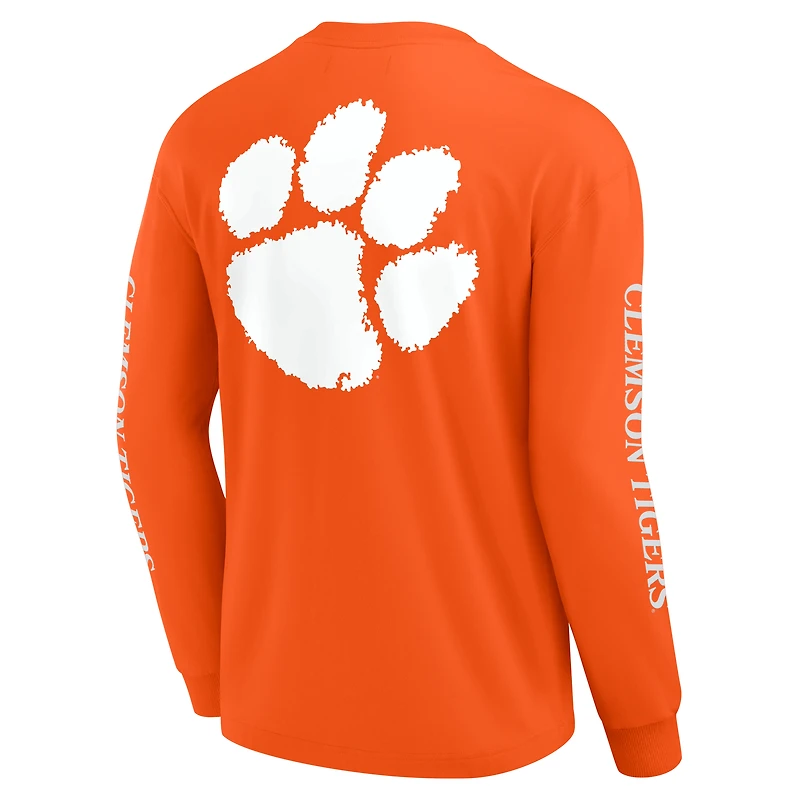 T-shirt à manches longues orange Clemson Tigers pour hommes Fanatics Strive