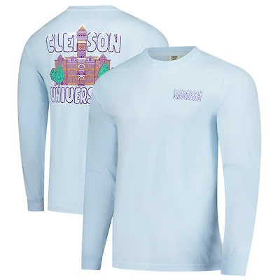 Men's Image One Light Blue Clemson Tigers Frosted Dreams Comfort Colors Long Sleeve T-Shirt