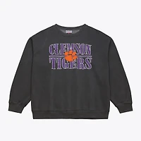 Men's Mitchell & Ness Charcoal Clemson Tigers Downtown Fleece Sweatshirt