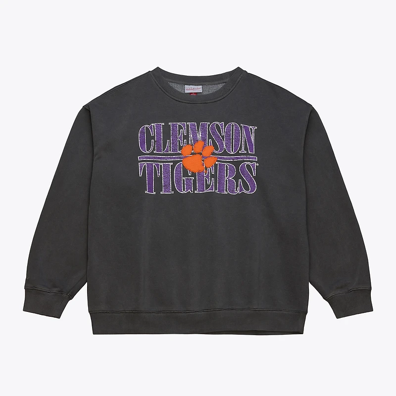 Sweat-shirt polaire Mitchell & Ness pour homme, couleur anthracite, modèle Clemson Tigers Downtown