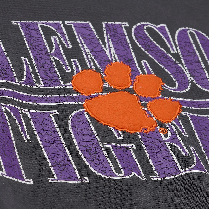 Sweat-shirt polaire Mitchell & Ness pour homme, couleur anthracite, modèle Clemson Tigers Downtown