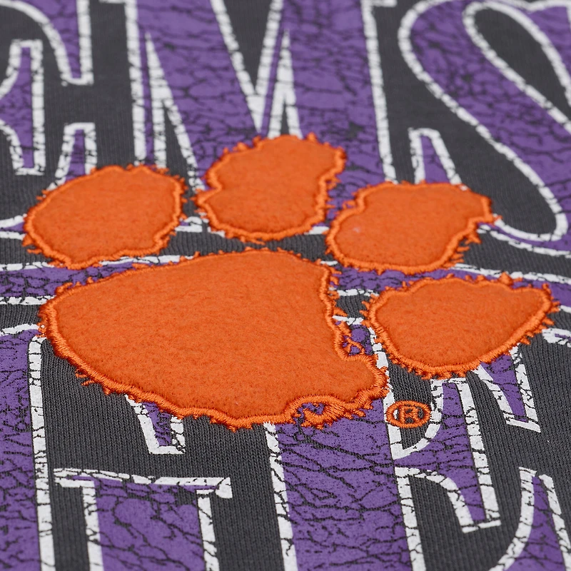 Sweat-shirt polaire Mitchell & Ness pour homme, couleur anthracite, modèle Clemson Tigers Downtown