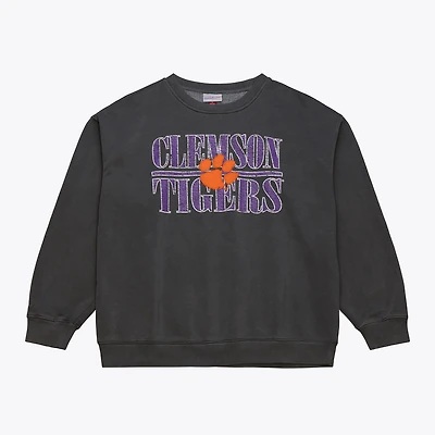 Men's Mitchell & Ness Charcoal Clemson Tigers Downtown Fleece Sweatshirt