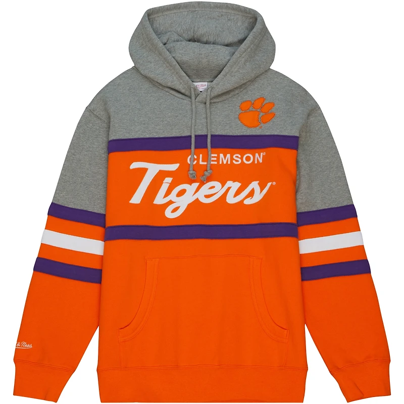 Men's Mitchell & Ness Orange Clemson Tigers Head Coach Pullover Hoodie