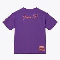 T-shirt premium Mitchell & Ness violet Clemson Tigers Double Clutch pour homme