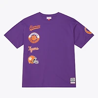 T-shirt premium Mitchell & Ness violet Clemson Tigers Double Clutch pour homme