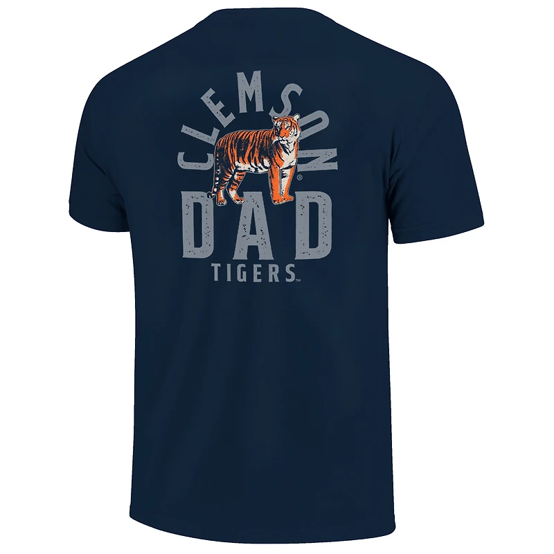 Men's  Navy Clemson Tigers Father's Day Mascot Overlay T-Shirt