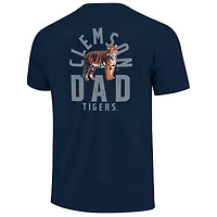 Men's  Navy Clemson Tigers Father's Day Mascot Overlay T-Shirt