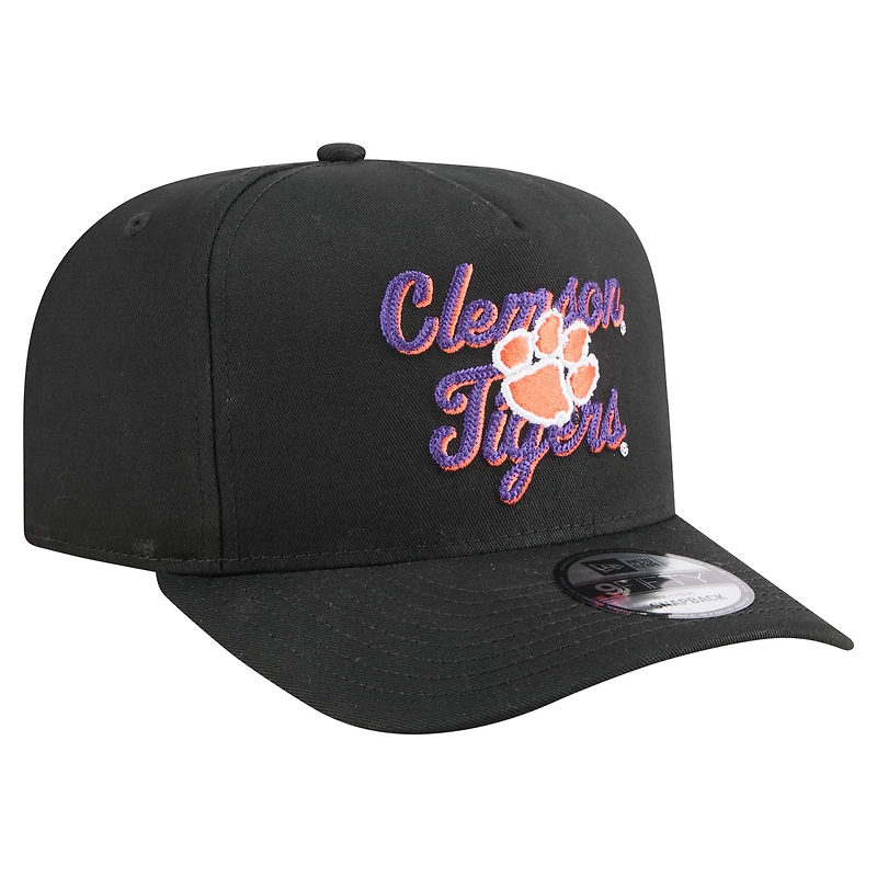 Casquette snapback 9FIFTY A-Frame noire à point de chaînette pour homme New Era Clemson Tigers
