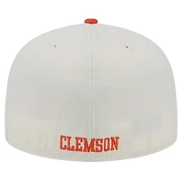 Men's New Era Clemson Tigers Chrome White Vintage 59FIFTY Fitted Hat