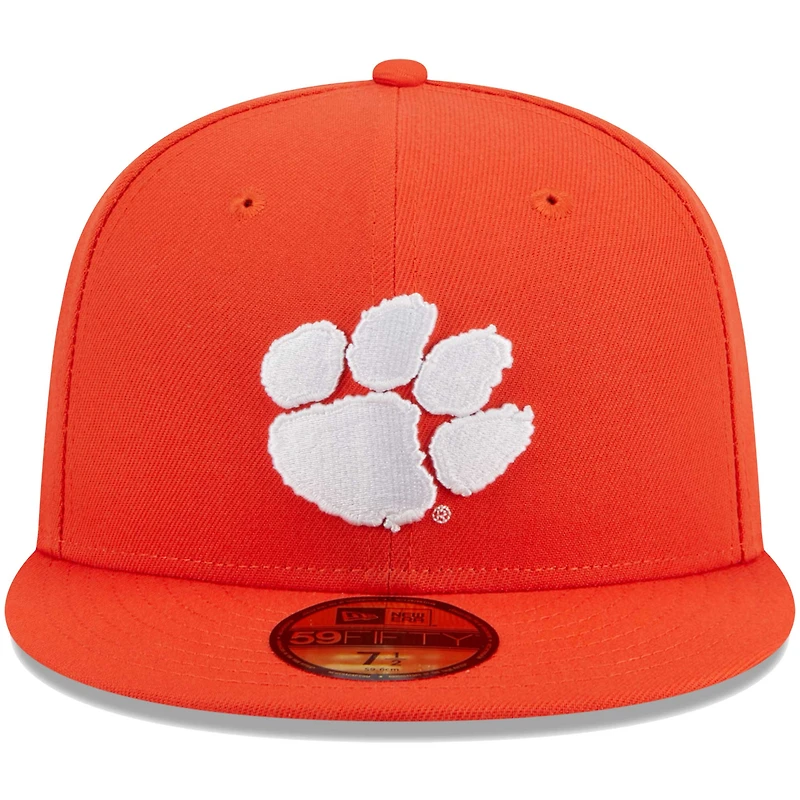 Casquette ajustée 59FIFTY orange Clemson Tigers de New Era pour homme