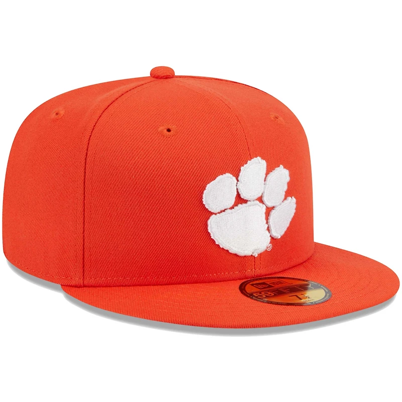 Casquette ajustée 59FIFTY orange Clemson Tigers de New Era pour homme