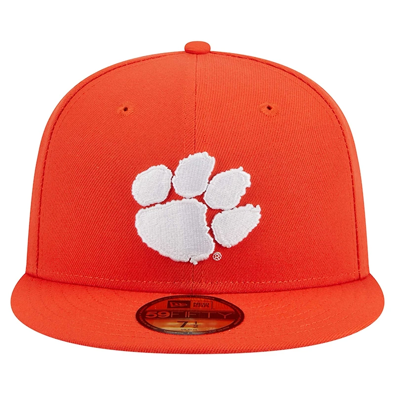 Casquette ajustée 59FIFTY orange des Clemson Tigers de New Era pour homme